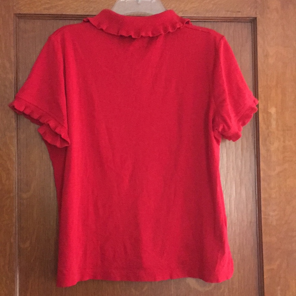 Anne Klein Vintage Ruffle button down polo - Picture 5 of 5